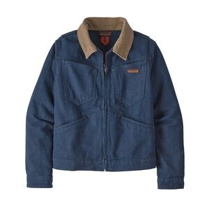Patagonia Blue Jacket with Tan Collar